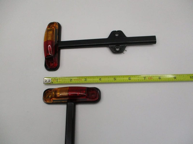 C2W Pair Red/Amber LED Trailer Fender Marker Clearance Light Black Base - Image 2
